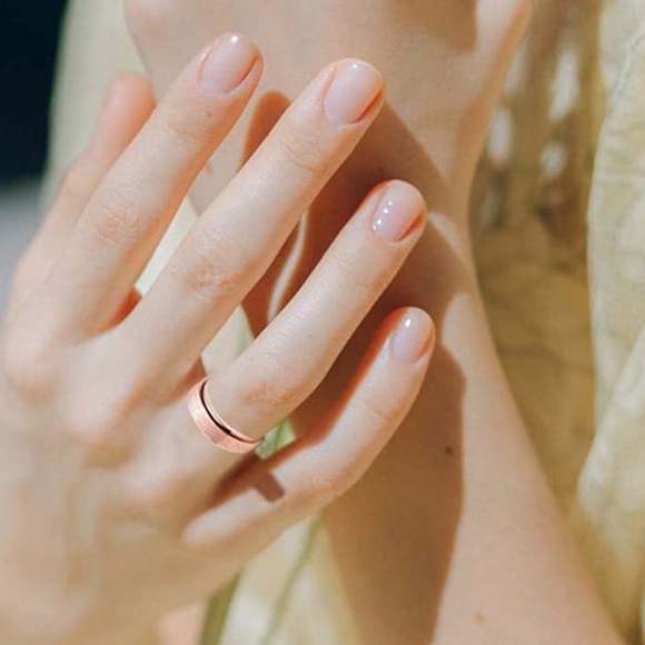 🦋3/$30🦋Fidget Ring in Rose Gold Tone Stainless Steel Glitter Finish Size 9 - Picture 4 of 9